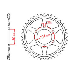 MTX PARTS ZĘBATKA TYLNA 4542 41 KAWASAKI ZZR 1400 (06-10) (ŁAŃC. 530) (JTR1493.41)