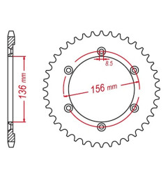 MTX PARTS ZĘBATKA TYLNA 4365 43 SUZUKI DR 650 SE '96-'12 (JTR1791.43) (ŁAŃC. 525)