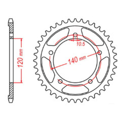 MTX PARTS ZĘBATKA TYLNA 4398 41 SUZUKI DL 1000, GSXR 750 '00-'03 (-1) (JTR1792.41) (ŁAŃC. 525)