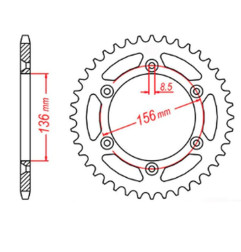 MTX PARTS ZĘBATKA TYLNA 702 45 HUSQVARNA TE 410 '99-'00, TE 610 '99-'09, SMR 450/630 '03-'04, SUZUKI DR 350 '90-'03