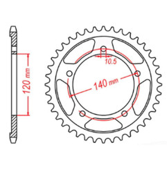 MTX PARTS ZĘBATKA TYLNA 4409 40 SUZUKI SV 1000 '03-'07, GSXR 1000 '01-'06 (-1) (JTR1800.40) (ŁAŃC. 530)