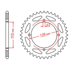 MTX PARTS ZĘBATKA TYLNA 4418 47 KAWASAKI KX 65 '02-'20 (JTR1465.47) (ŁAŃC. 420)