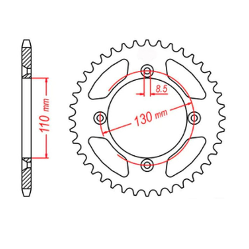 MTX PARTS ZĘBATKA TYLNA 4306 49 HONDA CR 80/85 '85-'07 (JTR215.49) (ŁAŃC. 420)