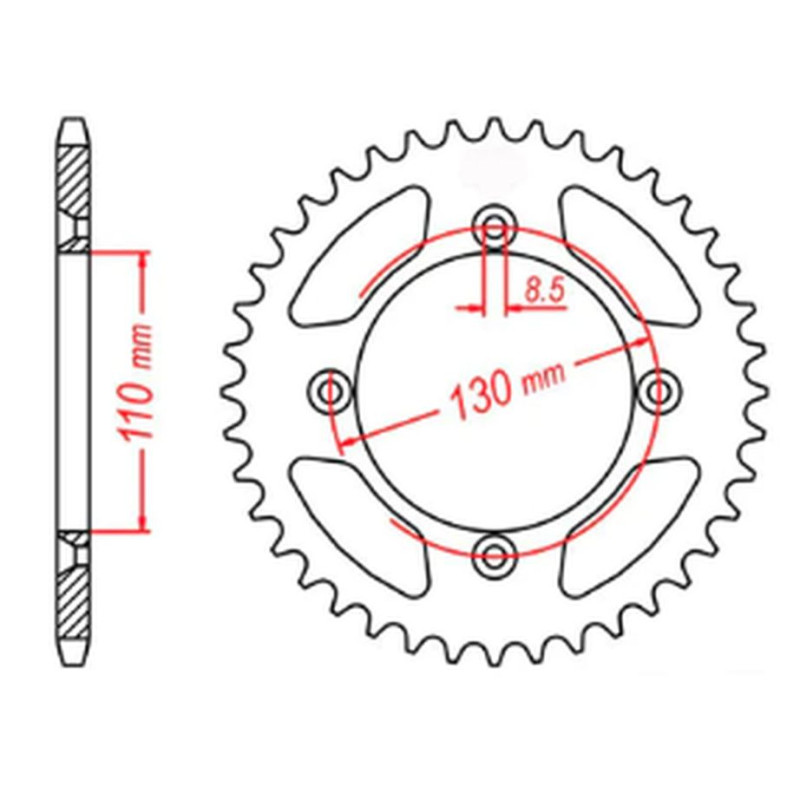 MTX PARTS ZĘBATKA TYLNA 4306 50 HONDA CR 80/85 '85-'07 (JTR215.50) (ŁAŃC. 420)