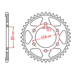 MTX PARTS ZĘBATKA TYLNA 4359 43 KAWASAKI ZX750R, NINJA, KLZ VERSYS (12-) (JTR1489.43) (ŁAŃC. 525)