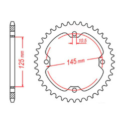 MTX PARTS ZĘBATKA TYLNA 4588 38 YAMAHA YFZ 450R '09-'19, YFM 250/350/450/700 RAPTOR (458838JT) - MOŻE ZASTĄPIĆ JTR857.38