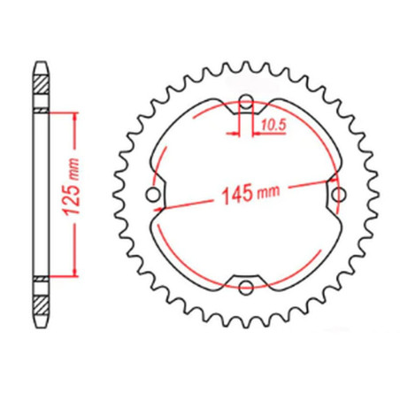 MTX PARTS ZĘBATKA TYLNA 4588 38 YAMAHA YFZ 450R '09-'19, YFM 250/350/450/700 RAPTOR (458838JT) - MOŻE ZASTĄPIĆ JTR857.38