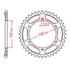 MTX PARTS ZĘBATKA TYLNA 4385 46 YAMAHA R6 '06-'20, MT09 '14-'19, SUZUKI GSXR 750 '11-'19, GSXR 1000 '17-'19