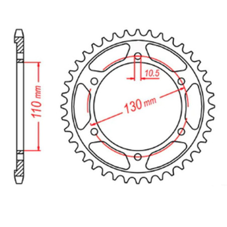 MTX PARTS ZĘBATKA TYLNA 4385 46 YAMAHA R6 '06-'20, MT09 '14-'19, SUZUKI GSXR 750 '11-'19, GSXR 1000 '17-'19