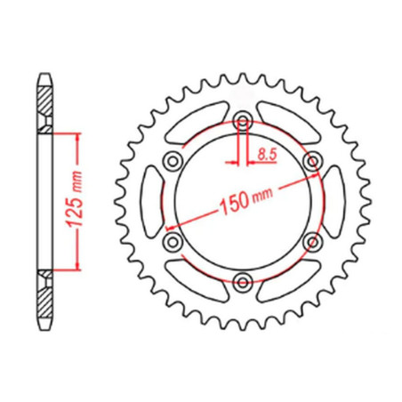 MTX PARTS ZĘBATKA TYLNA 899 40 KTM SX/EXC (JTR897.40) (ŁAŃC. 520)