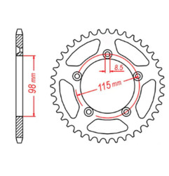 MTX PARTS ZĘBATKA TYLNA 4552 48 KTM SX 65 '12-'18 (JTR894.48) (ŁAŃC. 420)
