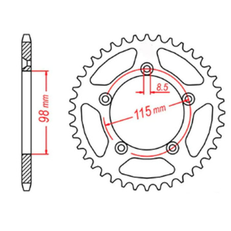 MTX PARTS ZĘBATKA TYLNA 4552 48 KTM SX 65 '12-'18 (JTR894.48) (ŁAŃC. 420)