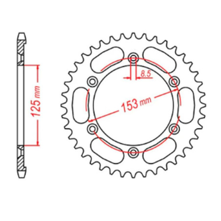 MTX PARTS ZĘBATKA TYLNA 4547 54 HONDA XR 125L '03-'07 (JD19) (JTR1258.54) (ŁAŃC. 428)