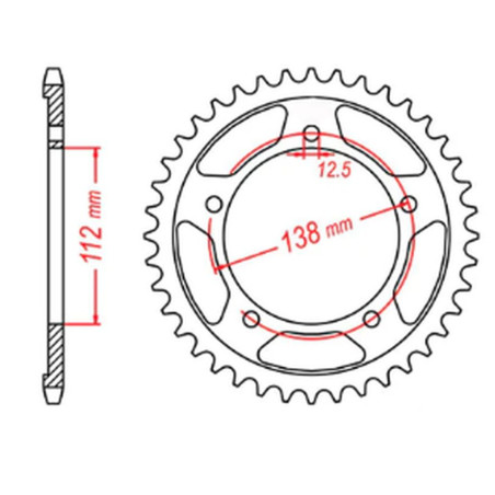 MTX PARTS ZĘBATKA TYLNA 4357 43 HONDA CB 600 HORNET '07-'13, CBR 600F '97-'98, '11-'14, CBF 600 '04-'07 (JTR1304.43)