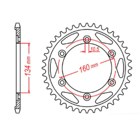 MTX PARTS ZĘBATKA TYLNA 4399 40 HONDA CBR 1000 RR '04-'05, VTR 1000SP1/SP2 '00-'06 (JTR1306.40) (ŁAŃC. 530)