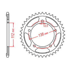 MTX PARTS ZĘBATKA TYLNA 408 44 HONDA CBR 1100 XX '97-'07 (SC35) (JTR302.44) (ŁAŃC. 530)