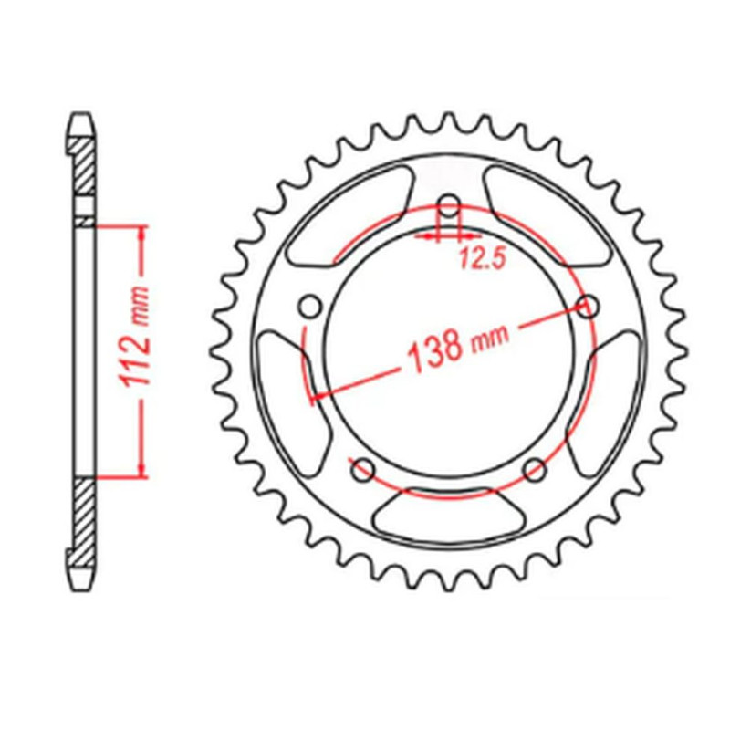 MTX PARTS ZĘBATKA TYLNA 408 44 HONDA CBR 1100 XX '97-'07 (SC35) (JTR302.44) (ŁAŃC. 530)