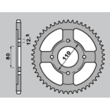 CHT WYPRZEDAŻ ZĘBATKA TYLNA 284 40 HONDA CB 650 79-81 (284-40) (JTR284.40)