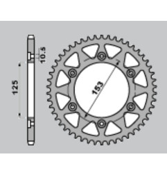 ZĘBATKA TYLNA ALUMINIOWA 288 46Z ERGAL HONDA CRF 250 '13-'21, XR 250 R '91-'96, XR 600 R '91-'00