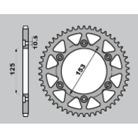ZĘBATKA TYLNA ALUMINIOWA 288 46Z ERGAL HONDA CRF 250 '13-'21, XR 250 R '91-'96, XR 600 R '91-'00
