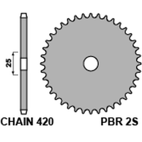PBR PROMOCJA ZĘBATKA TYLNA 2S 46 L (ŁAŃC. 420) (MADE IN ITALY)