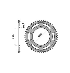 PBR ZĘBATKA TYLNA 300 46 C45 HONDA XL600V (-1), XL650V (-3), YAMAHA FZ8`10-15 (JTR300.46) (ŁAŃC. 525) (MADE IN ITALY)