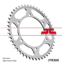 JT ZĘBATKA TYLNA 300 48 HONDA XL600V TRANSALP '87-'99, XL700V '08-'13 (30048JTZBK) (ŁAŃC. 525) KOLOR CZARNY