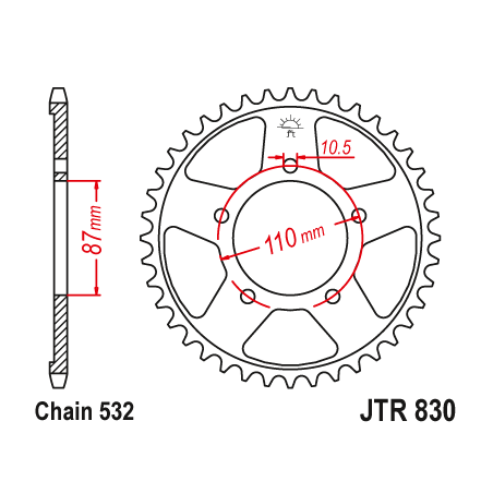 JT ZĘBATKA TYLNA ALUMINIOWA 7075-T6 (ERGAL) 4675 42 KTM 200 DUKE/RC '15-'20 KOLOR POMARAŃCZOWY - ZAMÓWIĆ