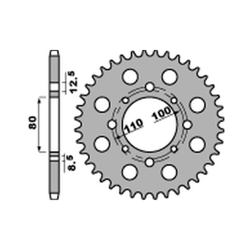 PBR WYPRZEDAZ ZĘBATKA TYLNA 333 41 HONDA CB 750K 78 (ŁAŃC. 630) (JTR333.41) (MADE IN ITALY)