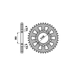 PBR ZĘBATKA TYLNA 334 40 C45 HONDA VF 500F 85-88, VF 750 C 95-04 (JTR1334.40) (ŁAŃC. 530) (MADE IN ITALY)