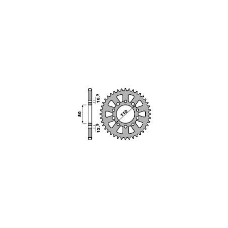 PBR WYPRZEDAZ ZĘBATKA TYLNA 334 45 C45 HONDA CBX 550 F 82-86, CBX 750F 84-86 (ŁAŃC. 530) (JTR1334.45) (MADE IN ITALY)