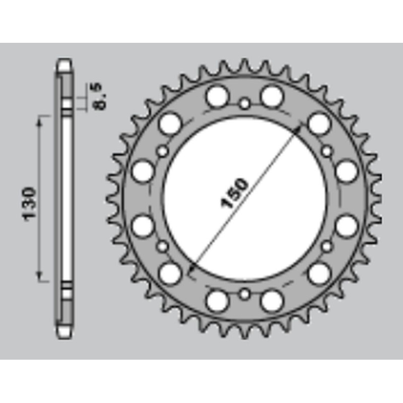 PBR PROMOCJA ZĘBATKA TYLNA 298 40 C45 HONDA NS 400R '85-'88, VFR 400R '86 (JTR298.40)* (ŁAŃC. 530) (MADE IN ITALY)