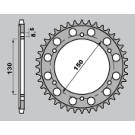 PBR PROMOCJA ZĘBATKA TYLNA 298 40 C45 HONDA NS 400R '85-'88, VFR 400R '86 (JTR298.40)* (ŁAŃC. 530) (MADE IN ITALY)