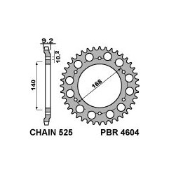 PBR PROMOCJA ZĘBATKA TYLNA 4604 42 C45 HUSQVARNA NUDA 900R 12 (ŁAŃC. 525) (MADE IN ITALY)
