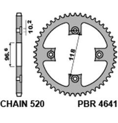 PBR ZĘBATKA TYLNA CAN AM DS 450 4641 42 C45 (MADE IN ITALY)