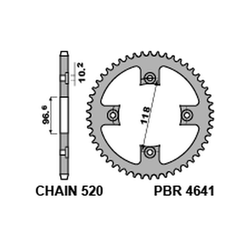 PBR ZĘBATKA TYLNA CAN AM DS 450 4641 42 C45 (MADE IN ITALY)