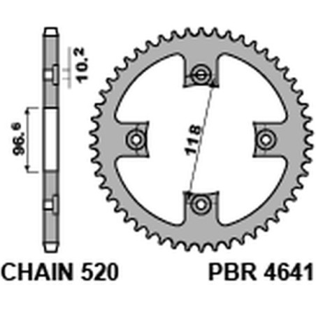 PBR ZĘBATKA TYLNA CAN AM DS 450 4641 42 C45 (MADE IN ITALY)