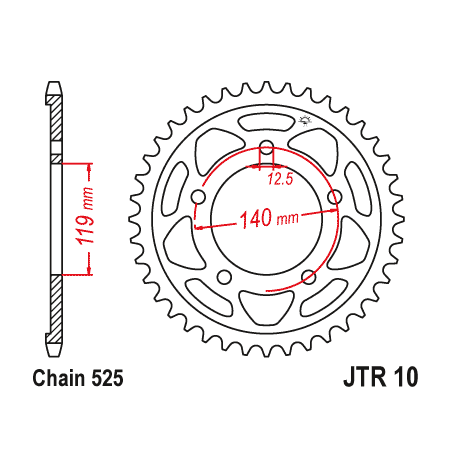 JT ZĘBATKA TYLNA 4671 46 BMW M 1000 RR '21-'26, S 1000 RR '24-'26 (467146JT) (ŁAŃC. 525) - ZAMÓWIĆ