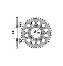 PBR ZĘBATKA TYLNA 814 44 C45 SUZUKI GSX 400 E 81-83 (ŁAŃC. 530) (MADE IN ITALY)
