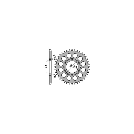 PBR ZĘBATKA TYLNA 814 44 C45 SUZUKI GSX 400 E 81-83 (ŁAŃC. 530) (MADE IN ITALY)