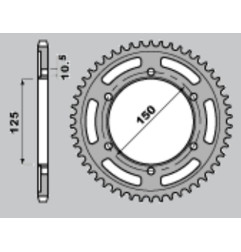 PBR ZĘBATKA TYLNA 4454 44 C45 KTM 950/990/1050/1090/1190/1290 ADVENTURE/SUPER ADVENTURE (JTR899.44) (ŁAŃC.525)