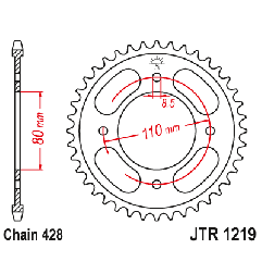 JT ZĘBATKA TYLNA 4597 41 HONDA CBF 125 '21-'23 (459741JT) (ŁAŃC. 428) OEM: 41200-K0N-E00 - ZAMÓWIĆ