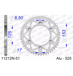 Zębatka tył aluminiowa Afam 11212N 51z rozmiar 520 MX