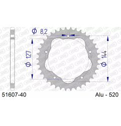 Zębatka tył aluminiowa Afam 51607 40z rozmiar 520