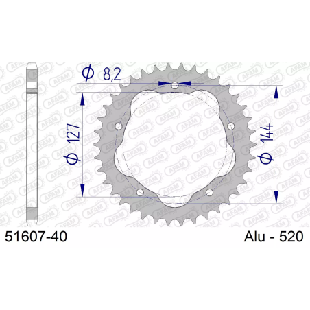Zębatka tył aluminiowa Afam 51607 40z rozmiar 520