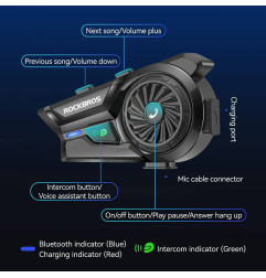 Interkom motocyklowy ROCKBROS R1 Bluetooth 6.0 - System komunikacji i dźwięku HiFi