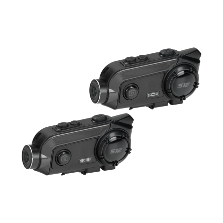Interkomy motocyklowe SCS S-12 Bluetooth 500m dual kamera 2 kaski