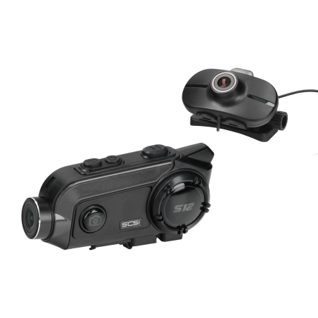 Interkomy motocyklowe SCS S-12 Bluetooth 500m dual kamera 2 kaski