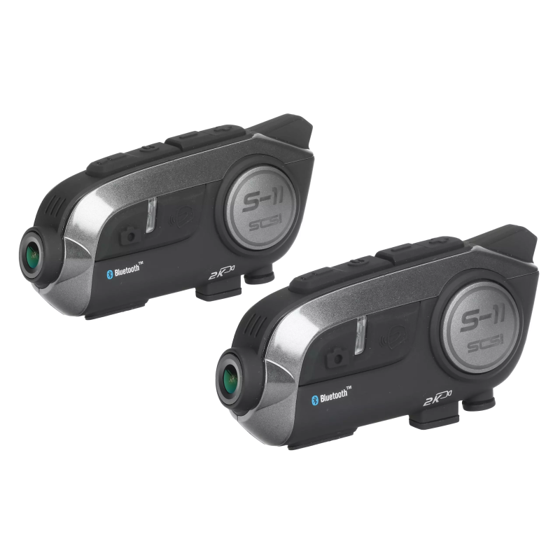 Interkomy motocyklowe SCS S-11 Bluetooth 800M Wifi Kamera 2K 2 kaski
