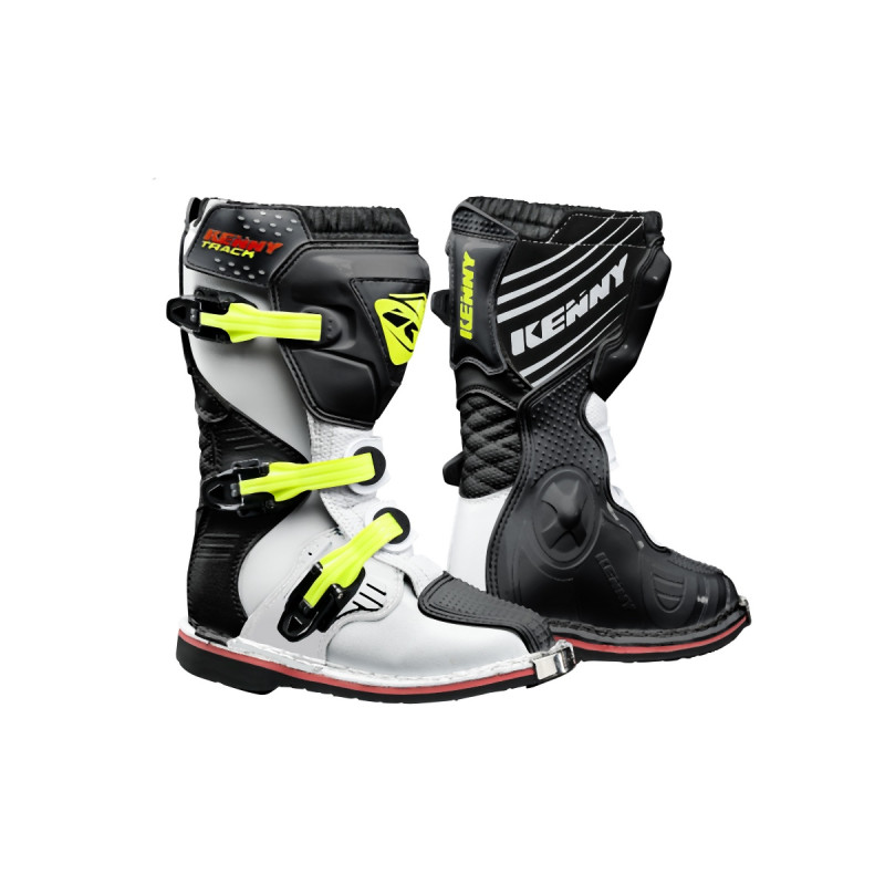 KENNY RACING BUTY CROSS/ENDURO MODEL TRACK KID/JUNIOR/DZIECIĘCE WHITE/BLACK/NEON YELLOW KOLOR CZARNY/BIAŁY/ŻÓŁTY FLUO ROZMIAR 38